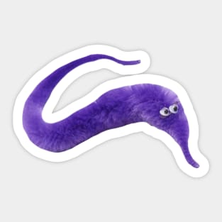 Purple Worm Sticker